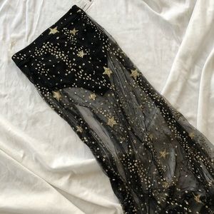 💫 SOLD 💫 Mesh Gold Star Maxi Skirt